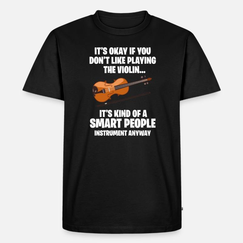 Violine - Männer Premium Bio T-Shirt - Schwarz