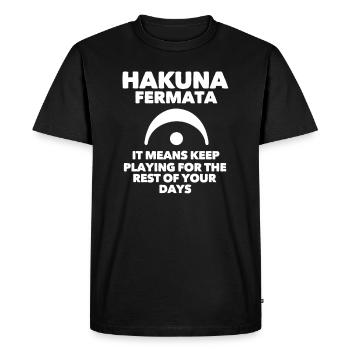 Hakuna Fermata Orchestra Music Musician Gift - Men's Premium Organic T-Shirt - black - Front - Nico (187cm)