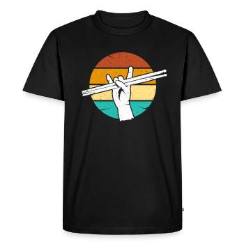 Drummer retro - Men's Premium Organic T-Shirt - black - Front - Nico (187cm)