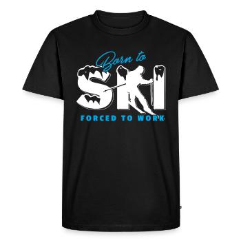 Born To Ski Force To Work T-Shirt Skieur - T-shirt Premium bio Homme - noir - Devant - Nico (187cm)