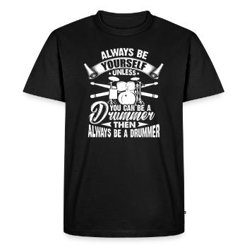 Drummer drummer drums band gift - Men's Premium Organic T-Shirt - black - Front - Nico (187cm)