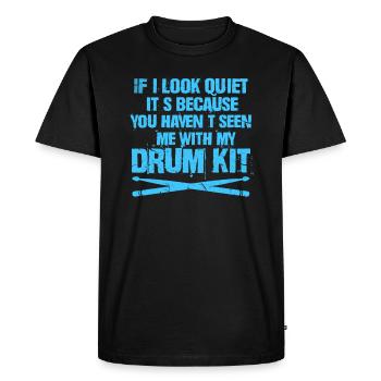 Drummer drummer drums band gift - Men's Premium Organic T-Shirt - black - Front - Nico (187cm)