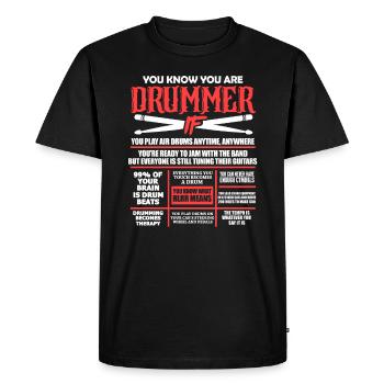 Drummer Drummer Drummer Band Gift - Men's Premium Organic T-Shirt - black - Front - Nico (187cm)
