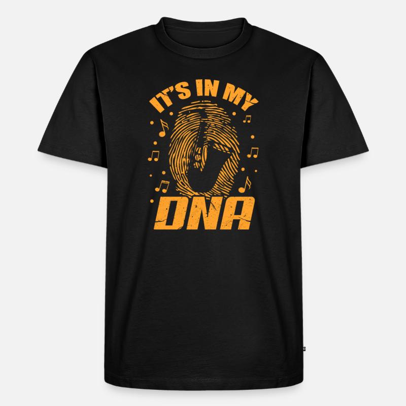 Saxophon DNA - Männer Premium Bio T-Shirt - Schwarz