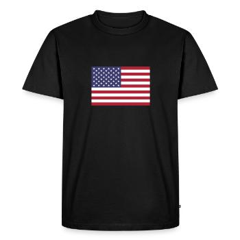 USA États-Unis d'Amérique Drapeau US flag - T-shirt Premium bio Homme - noir - Devant - Nico (187cm)