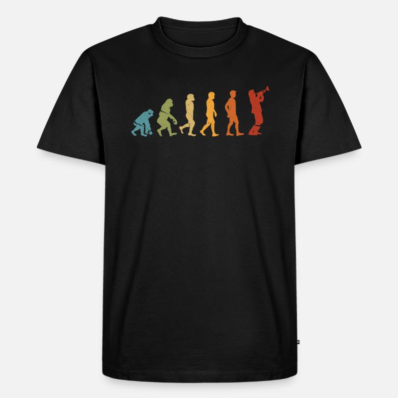 Trompete Evolution - Männer Premium Bio T-Shirt - Schwarz