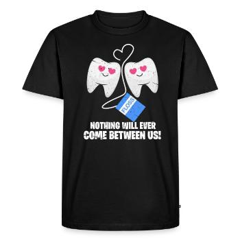 Teeth Floss Dentist Tooth Dentist Gift - Men's Premium Organic T-Shirt - black - Front - Nico (187cm)