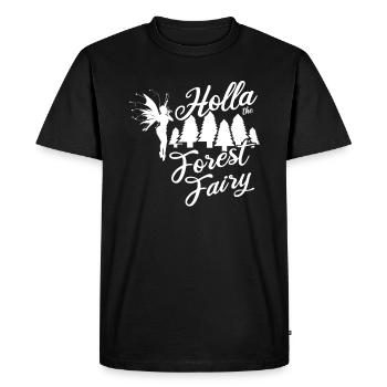 Holla la fée de la forêt Denglisch jeu de mots - T-shirt Premium bio Homme - noir - Devant - Nico (187cm)