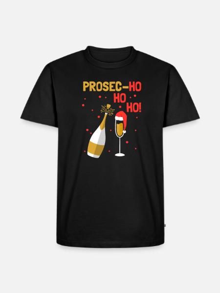 Christmas Prosecco Ho Ho Ho - Men's Premium Organic T-Shirt - black