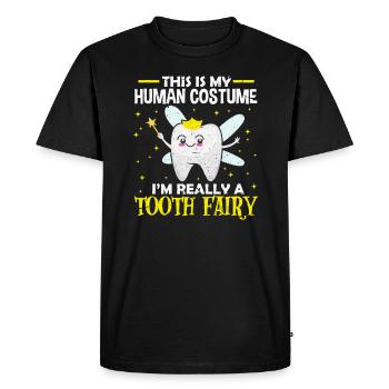 Fée des dents - T-shirt Premium bio Homme - noir - Devant - Nico (187cm)
