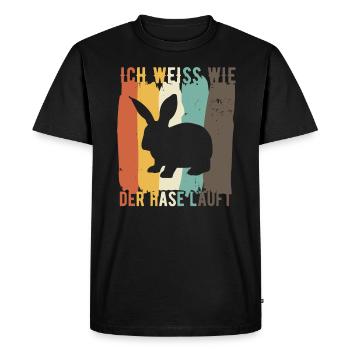 I know how the rabbit runs rabbits saying - Men's Premium Organic T-Shirt - black - Front - Nico (187cm)