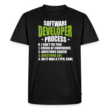 software developer - Men's Premium Organic T-Shirt - black - Front - Nico (187cm)