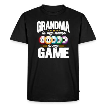 Mamie bingo - T-shirt Premium bio Homme - noir - Devant - Nico (187cm)