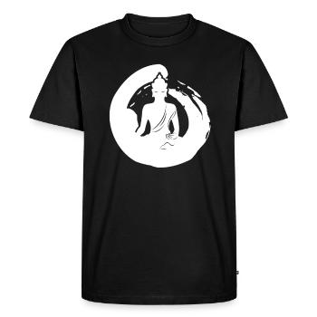 Bouddha Zen - T-shirt Premium bio Homme - noir - Devant - Nico (187cm)