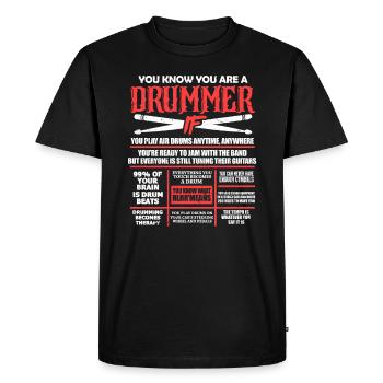Drummer - T-shirt Premium bio Homme - noir - Devant - Nico (187cm)