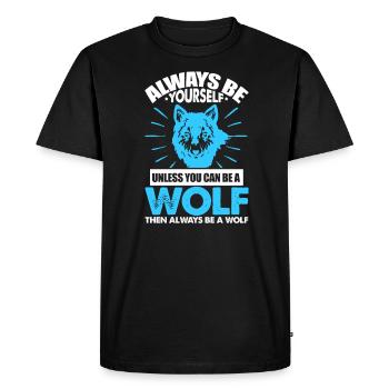 Wolf Wolfpack Wolves Nature Wild Wilderness Cadeau - T-shirt Premium bio Homme - noir - Devant - Nico (187cm)