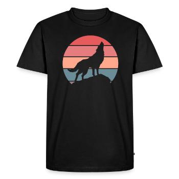 Wolf Wolfpack Wolves Nature Rétro Nature Cadeau - T-shirt Premium bio Homme - noir - Devant - Nico (187cm)