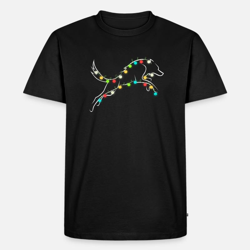 Wolf Christmas Weihnachten Wölfe Wolfpack - Männer Premium Bio T-Shirt - Schwarz