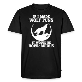 Loup hurlement loup-garou loup-garou cadeau sauvage - T-shirt Premium bio Homme - noir - Devant - Nico (187cm)