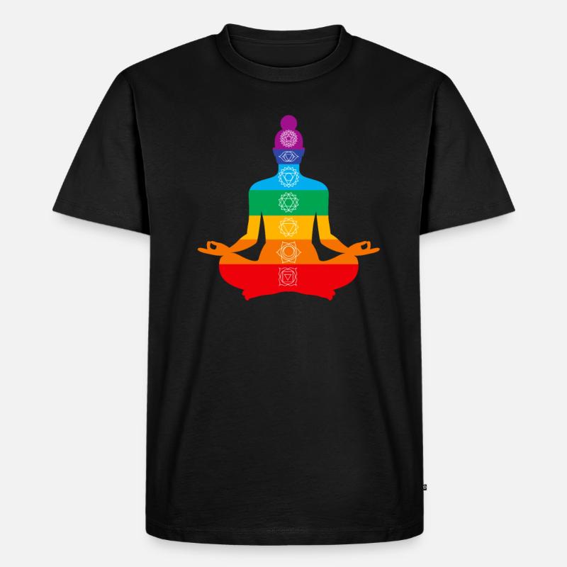 Chakra - Männer Premium Bio T-Shirt - Schwarz