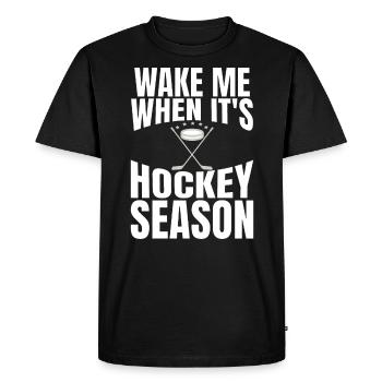 Cadeau de hockeyeur Réveillez-moi pour la saison de hockey - T-shirt Premium bio Homme - noir - Devant - Nico (187cm)