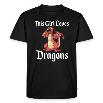 Dragon Dragons Cadeaux dragons - T-shirt Premium bio Homme - noir - Devant - Nico (187cm)