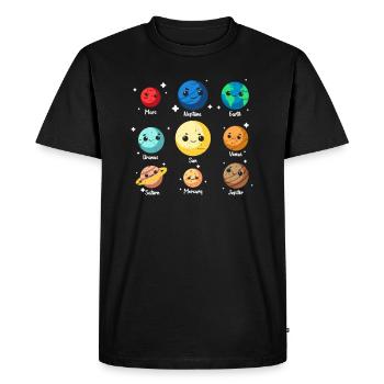 Astronaut planet universe space galaxy - Men's Premium Organic T-Shirt - black - Front - Nico (187cm)