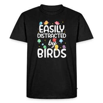 birds - Men's Premium Organic T-Shirt - black - Front - Nico (187cm)