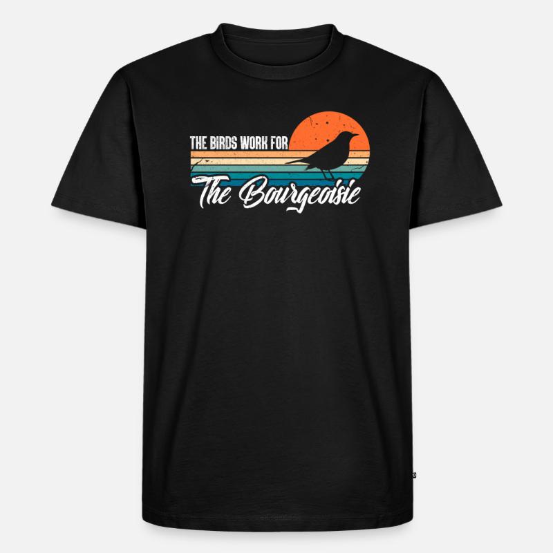 Vogel Verschwörung - Männer Premium Bio T-Shirt - Schwarz