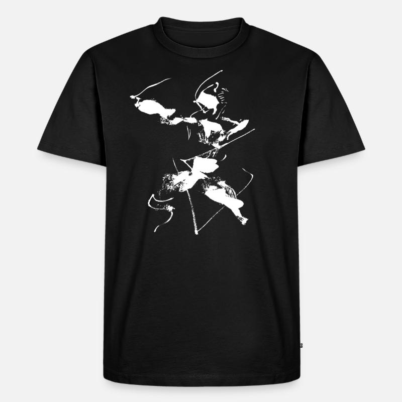 Bogenschütze abstrakt - Männer Premium Bio T-Shirt - Schwarz