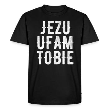 Jezu ufam Tobie - Men's Premium Organic T-Shirt - black - Front - Nico (187cm)