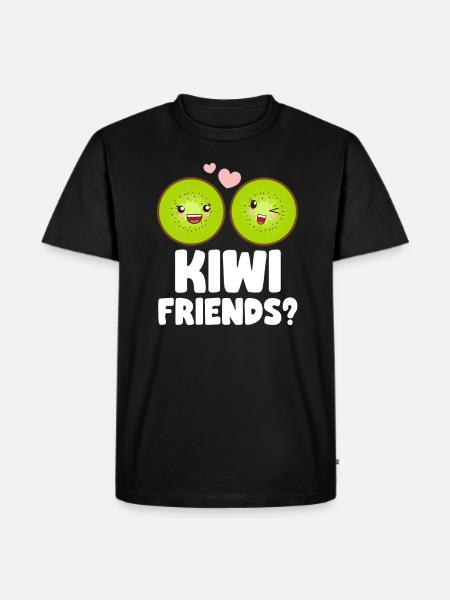 Kiwi Freunde - Männer Premium Bio T-Shirt - Schwarz