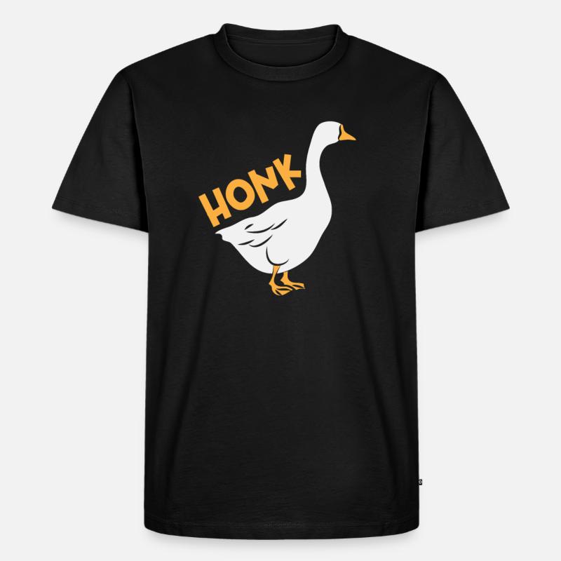 Honk Gans - Männer Premium Bio T-Shirt - Schwarz