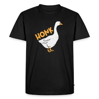 Honk goose meme oiseau oies cadeau - T-shirt Premium bio Homme - noir - Devant - Nico (187cm)