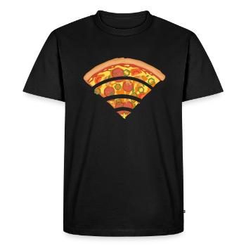 Pizza Wlan Wifi - T-shirt Premium bio Homme - noir - Devant - Nico (187cm)