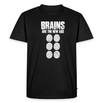 Brain Brain Thinking Clever Brain Nerd Gift - Men's Premium Organic T-Shirt - black - Front - Nico (187cm)