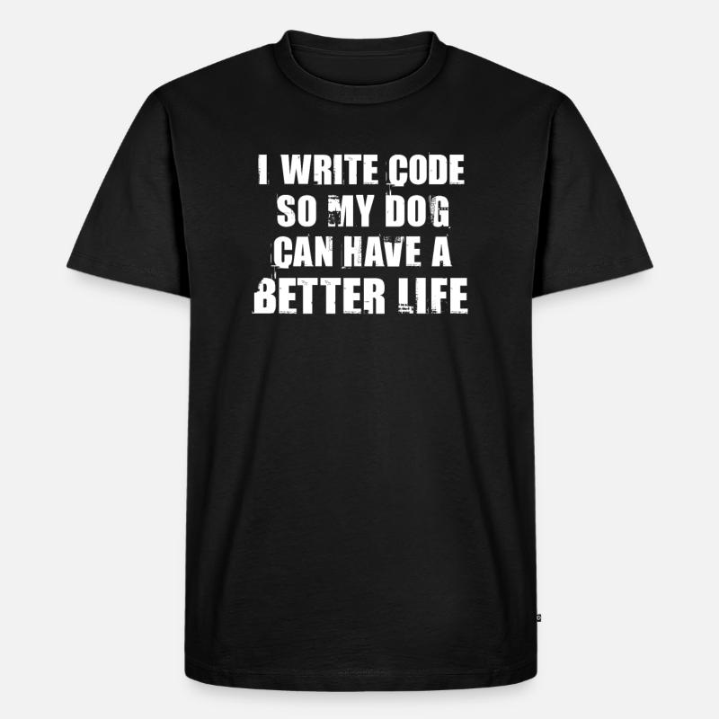 Coder dog - Men's Premium Organic T-Shirt - black