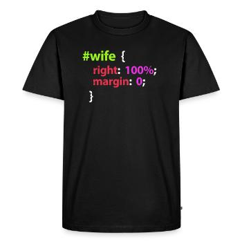 Programmeur femme mari code informatique - T-shirt Premium bio Homme - noir - Devant - Nico (187cm)
