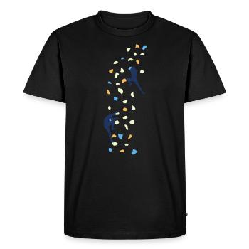 Boulderer Kletterer T-Shirt Geschenk - Männer Premium Bio T-Shirt - Schwarz - Vorne - Nico (187cm)
