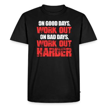 Workout - Men's Premium Organic T-Shirt - black - Front - Nico (187cm)