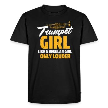 Trumpet Girl Trumpets Wind Instrument Gift - Men's Premium Organic T-Shirt - black - Front - Nico (187cm)