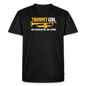 Trumpet girl - Men's Premium Organic T-Shirt - black - Front - Nico (187cm)