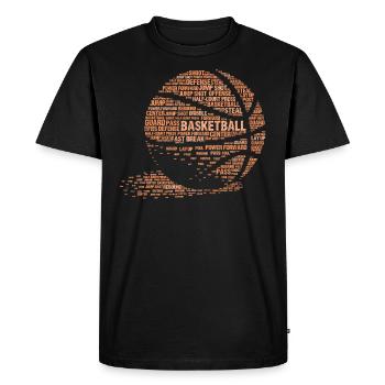 Style de calligraphie de typographie de basket-ball - T-shirt Premium bio Homme - noir - Devant - Nico (187cm)