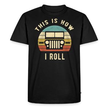 Jeep - Voici comment je roule un cadeau rétro - T-shirt Premium bio Homme - noir - Devant - Nico (187cm)