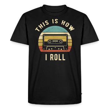 Rubans Vintage - Voilà comment je roule un cadeau rétro - T-shirt Premium bio Homme - noir - Devant - Nico (187cm)