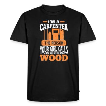 carpenter - Men's Premium Organic T-Shirt - black - Front - Nico (187cm)