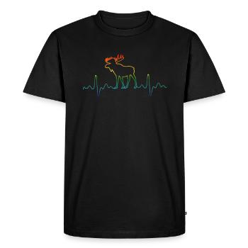 Rythme cardiaque de l'orignal rythme cardiaque - T-shirt Premium bio Homme - noir - Devant - Nico (187cm)