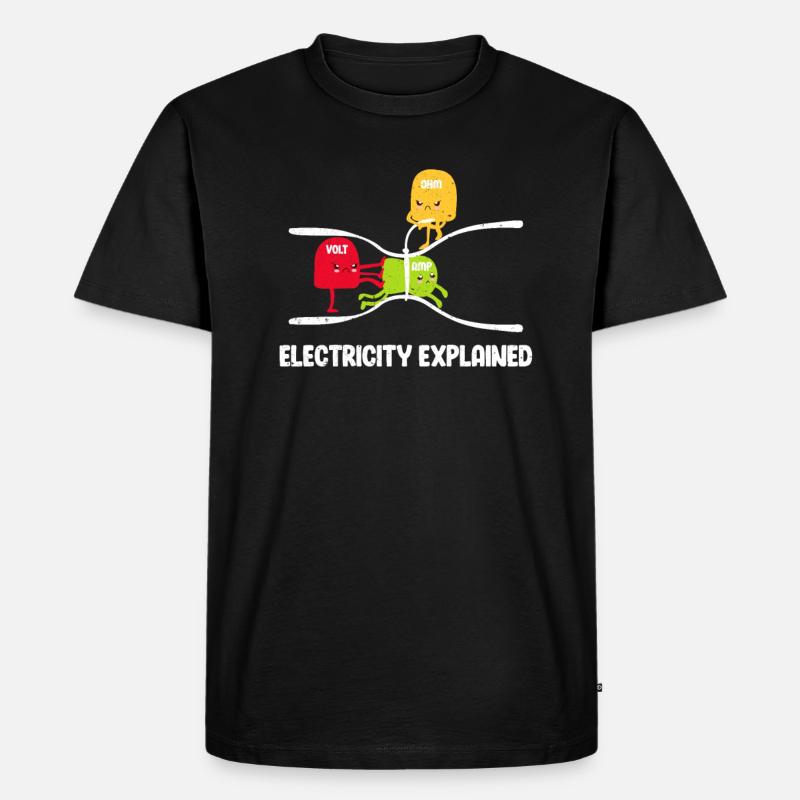 Elektriker Strom Elektrik Elektroniker Geschenk - Männer Premium Bio T-Shirt - Schwarz