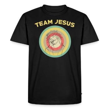 Team Jesus t-shirt gift vintage retro - Men's Premium Organic T-Shirt - black - Front - Nico (187cm)