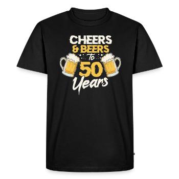 50th birthday - Men's Premium Organic T-Shirt - black - Front - Nico (187cm)